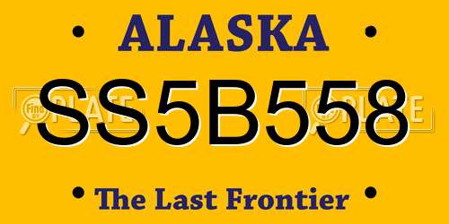 SS5B558 Alaska License Plate