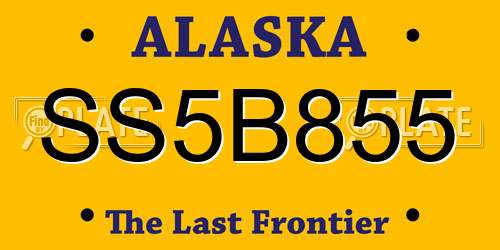 SS5B855 Alaska License Plate