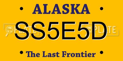 SS5E5D Alaska License Plate