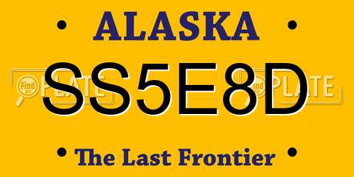 SS5E8D Alaska License Plate