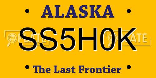 SS5H0K Alaska License Plate