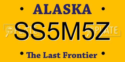 SS5M5Z Alaska License Plate