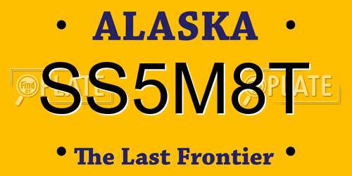 SS5M8T Alaska License Plate