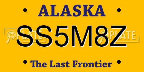 SS5M8Z Alaska License Plate