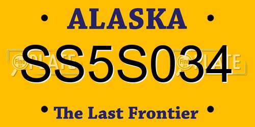 SS5S034 Alaska License Plate
