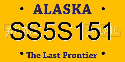 SS5S151 Alaska License Plate