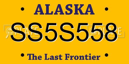 SS5S558 Alaska License Plate