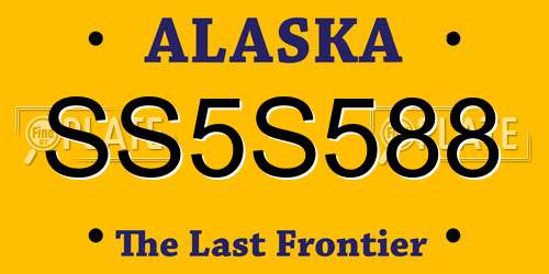 SS5S588 Alaska License Plate