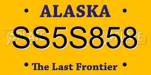 SS5S858 Alaska License Plate