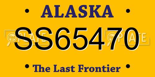 SS65470 Alaska License Plate