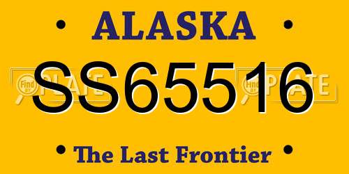 SS65516 Alaska License Plate