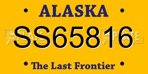 SS65816 Alaska License Plate