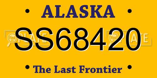 SS68420 Alaska License Plate