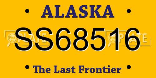 SS68516 Alaska License Plate
