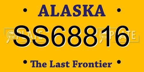SS68816 Alaska License Plate