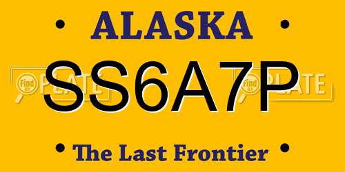 SS6A7P Alaska License Plate