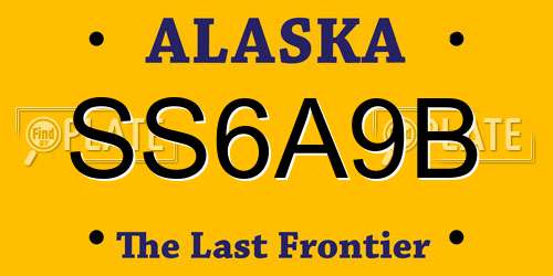 SS6A9B Alaska License Plate