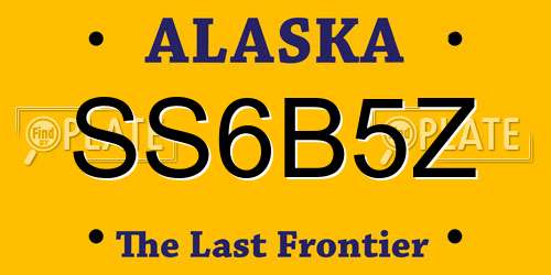 SS6B5Z Alaska License Plate