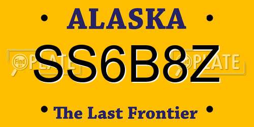 SS6B8Z Alaska License Plate