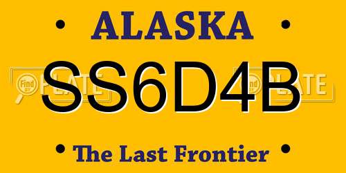 SS6D4B Alaska License Plate