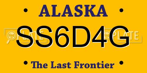 SS6D4G Alaska License Plate