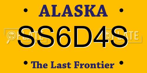SS6D4S Alaska License Plate