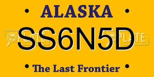SS6N5D Alaska License Plate