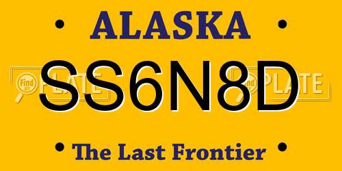 SS6N8D Alaska License Plate