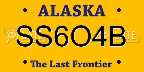 SS6O4B Alaska License Plate