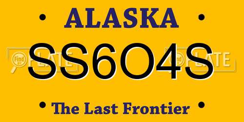 SS6O4S Alaska License Plate