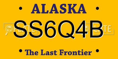 SS6Q4B Alaska License Plate