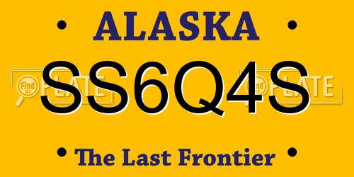 SS6Q4S Alaska License Plate