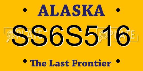 SS6S516 Alaska License Plate