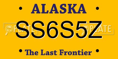 SS6S5Z Alaska License Plate