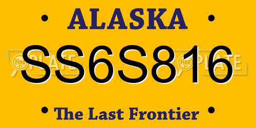SS6S816 Alaska License Plate