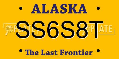 SS6S8T Alaska License Plate