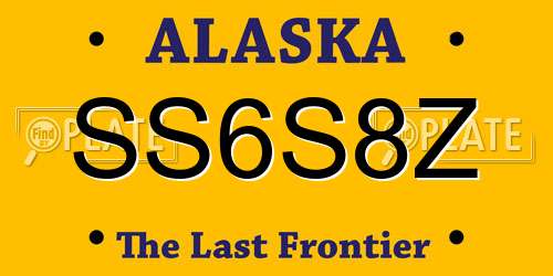 SS6S8Z Alaska License Plate