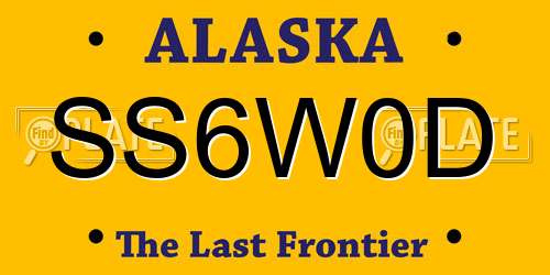 SS6W0D Alaska License Plate
