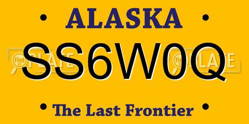 SS6W0Q Alaska License Plate