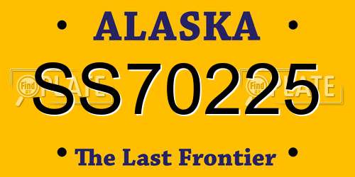 SS70225 Alaska License Plate