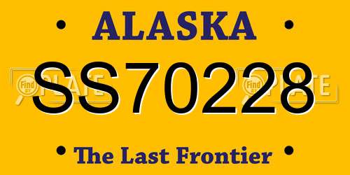 SS70228 Alaska License Plate