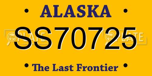 SS70725 Alaska License Plate