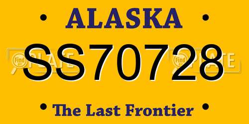 SS70728 Alaska License Plate