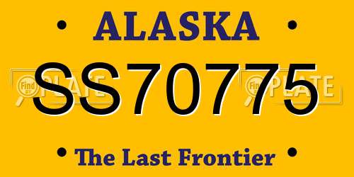SS70775 Alaska License Plate