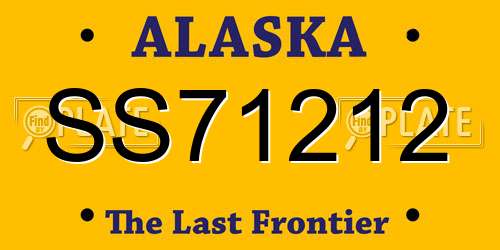 SS71212 Alaska License Plate