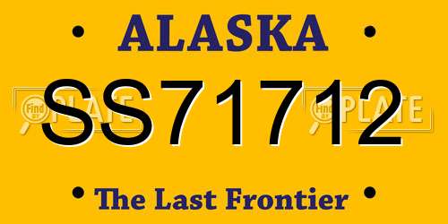 SS71712 Alaska License Plate