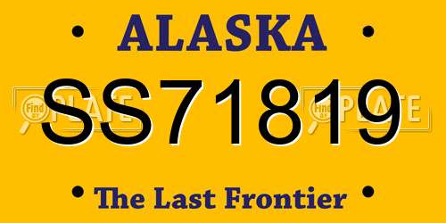 SS71819 Alaska License Plate