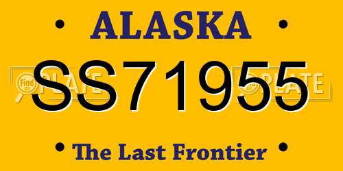 SS71955 Alaska License Plate