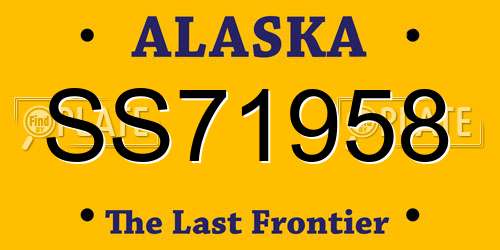 SS71958 Alaska License Plate