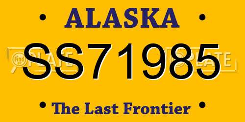 SS71985 Alaska License Plate